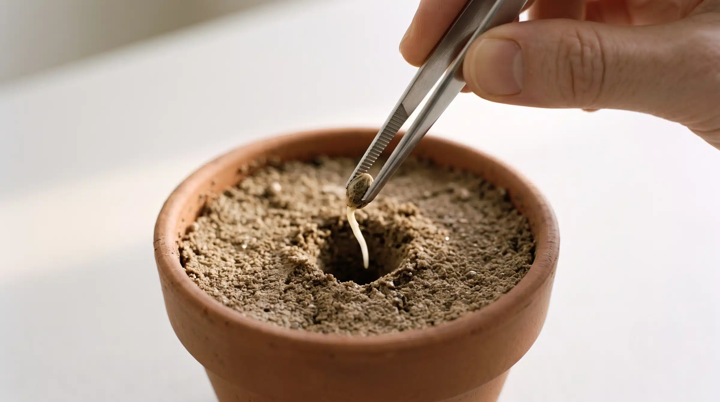 Seed with taproot ready to plant