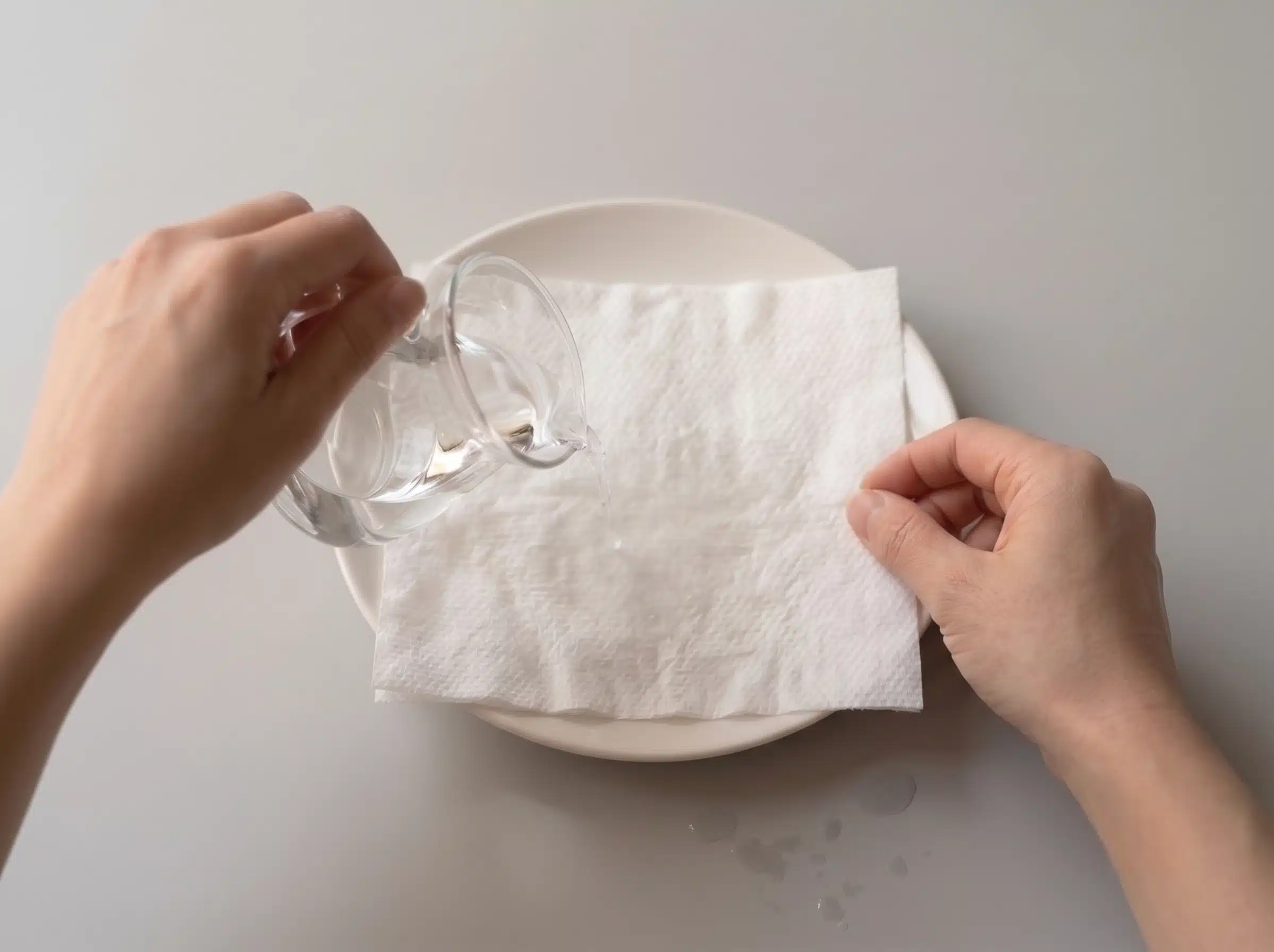 Seeds on damp towel inside a bag