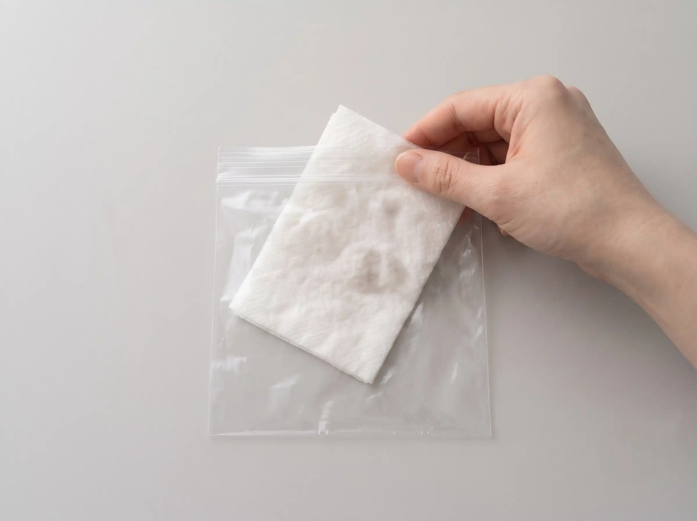 Sealed bag stored in a warm dark place