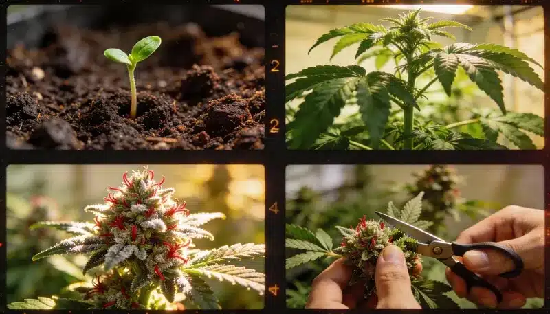 Strawberry Banana Autoflower Growth Stages: Seed to Harvest.