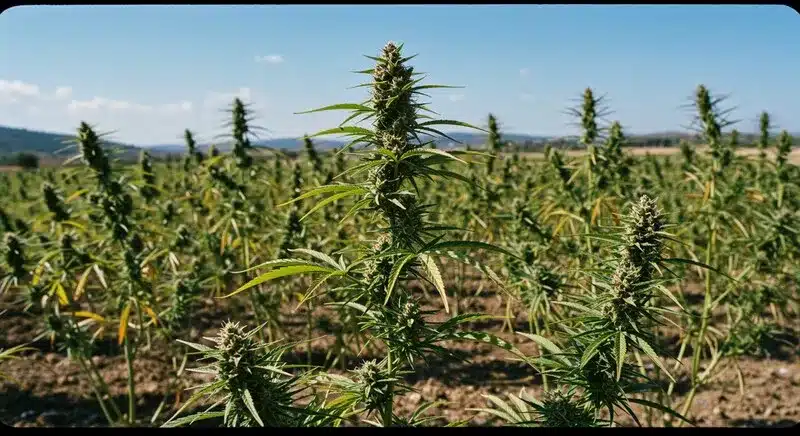 Taskenti Cannabis Plants Growing Outdoors.