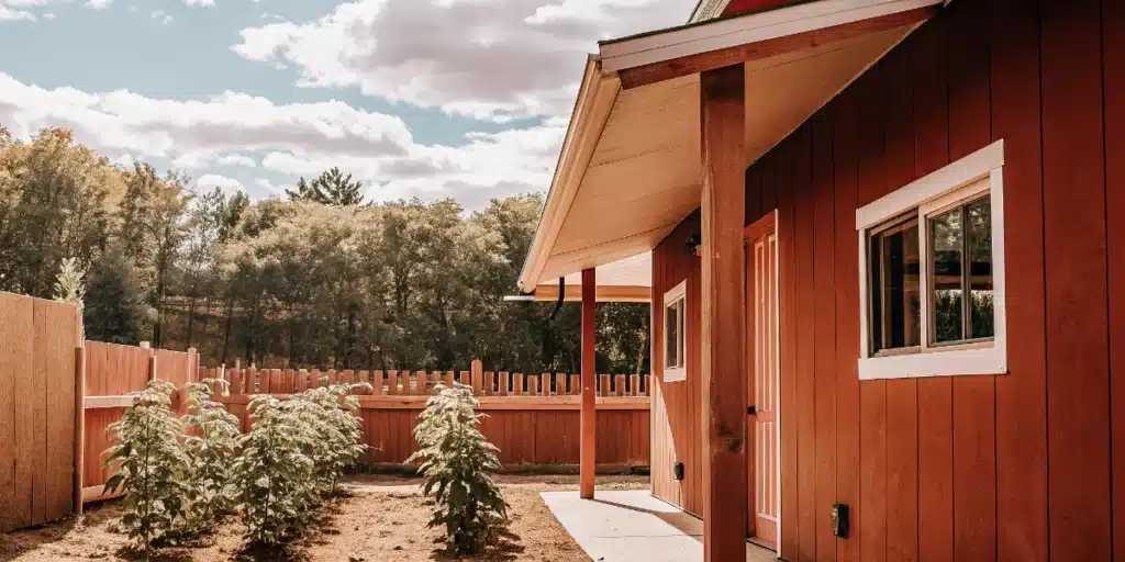 Backyard Cannabis Garden with Privacy Fence