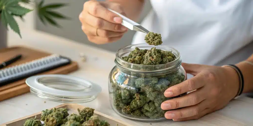 Cannabis Bud Quality Inspection with Tweezers