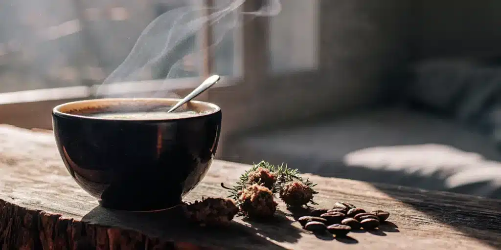 Hot Cannabis Coffee Beverage