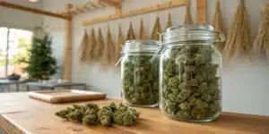 Cannabis Curing Jars in Drying Room