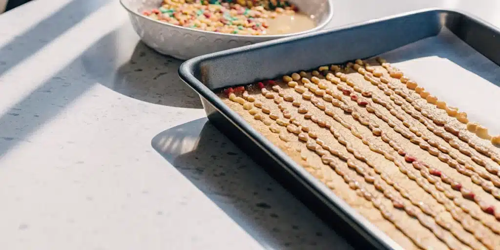 Cannabis-Infused Candy Mixture on Baking Tray