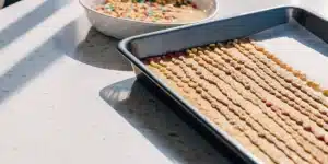 Cannabis-Infused Candy Mixture on Baking Tray