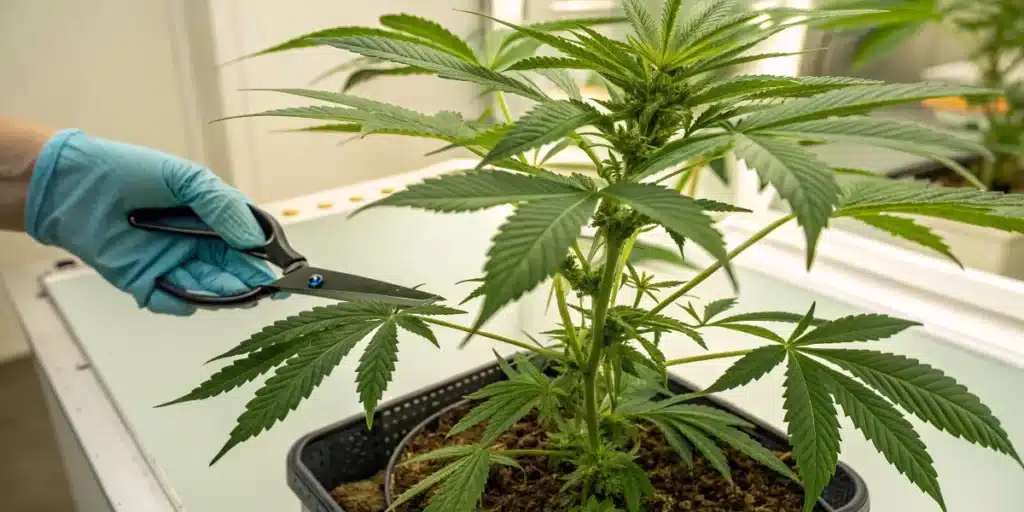 Lollipopping Cannabis Plant During Early Flowering