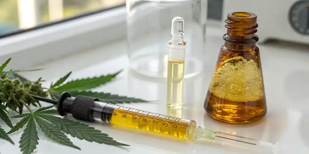 Cannabis Oil Extraction Sample in Laboratory