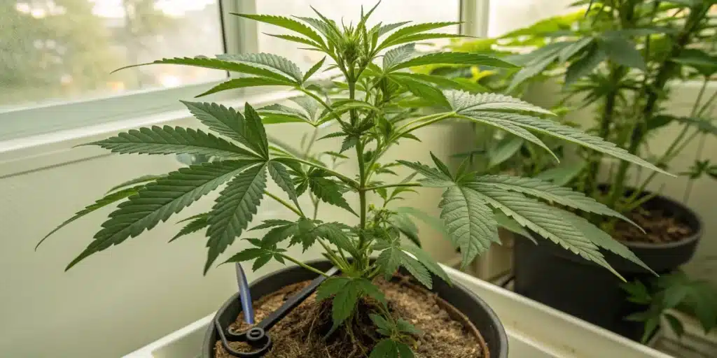 Cannabis Plant Before Lollipopping Pruning