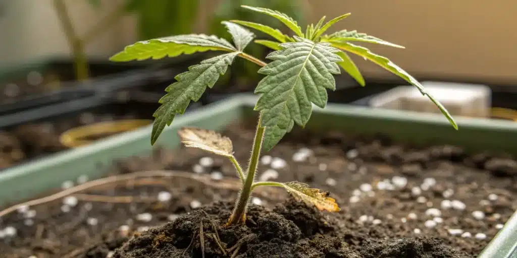 Cannabis Seedling in Early Vegetative Stage