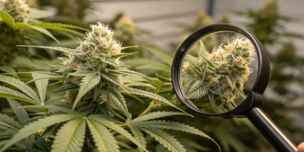 Checking Cannabis Buds Before Harvest