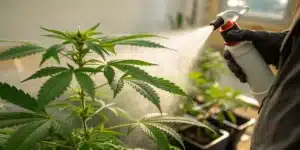 Applying Foliar Spray to Indoor Cannabis Plants