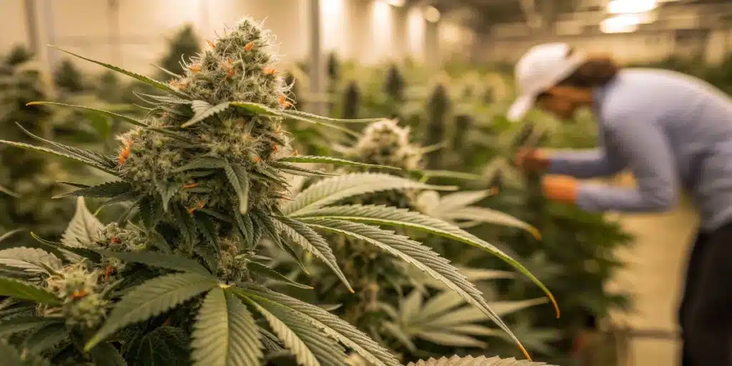 Indoor Cannabis Bud Ready for Harvest