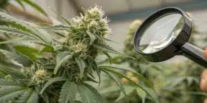 Inspecting Cannabis Trichomes with a Magnifying Glass