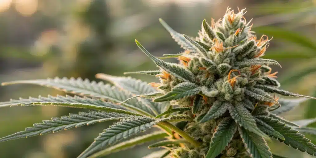 Mature Cannabis Cola Covered in Trichomes
