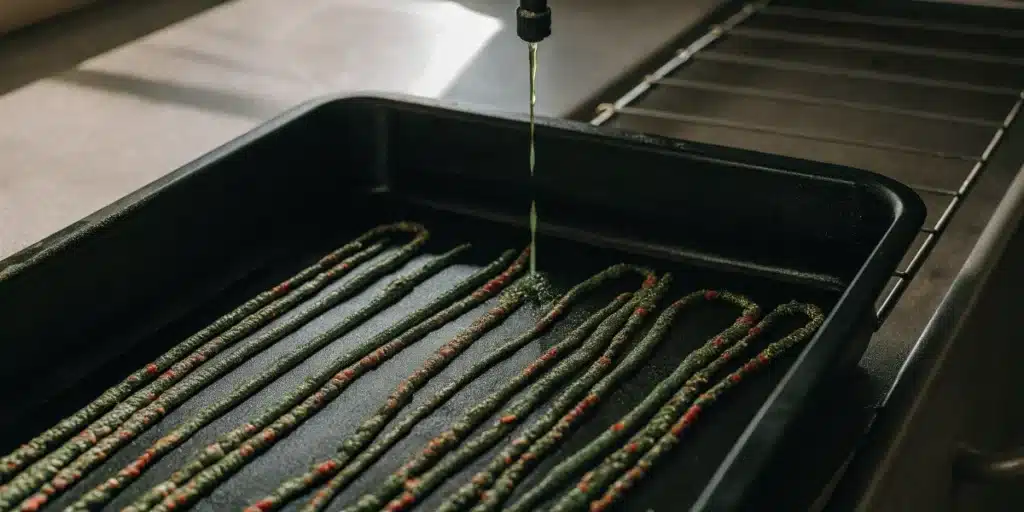 Piping Cannabis Edible Mixture onto Baking Tray