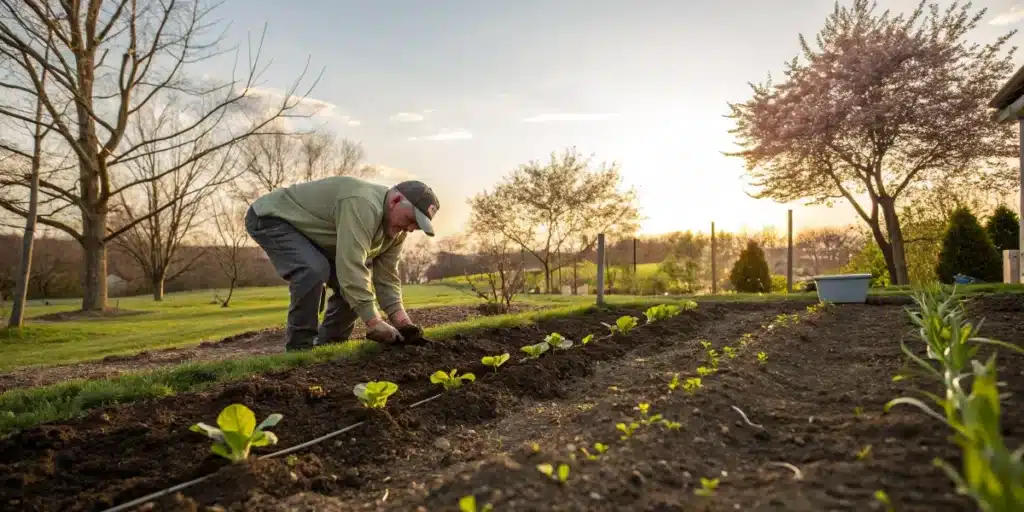 Planting Seedlings in a Home Garden