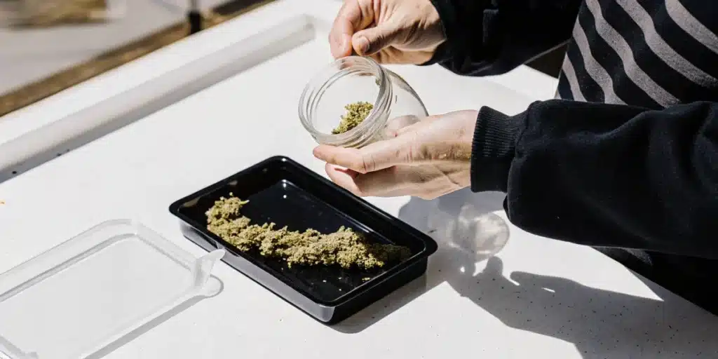 Storing Cannabis Buds in a Glass Jar