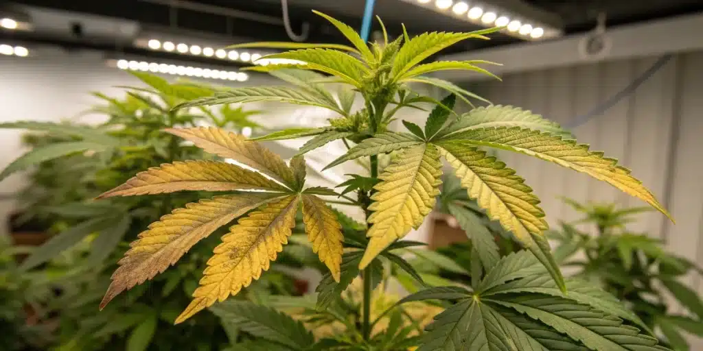 Yellow Cannabis Leaves from Nitrogen Deficiency