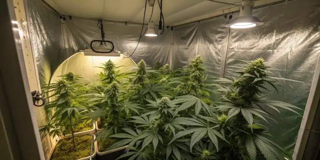 4x4 Cannabis Grow Tent With LED Lights