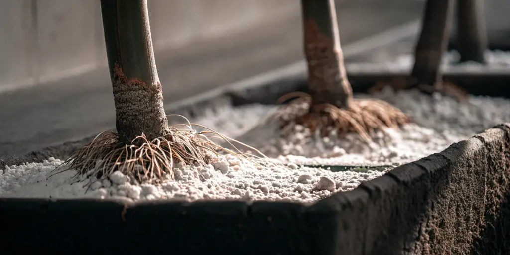 Cannabis Plant Roots Growing in Perlite