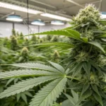 Cannabis Plant Under Indoor Grow Lights