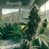 Cannabis Plants Growing in a Sunlit Indoor Grow Room