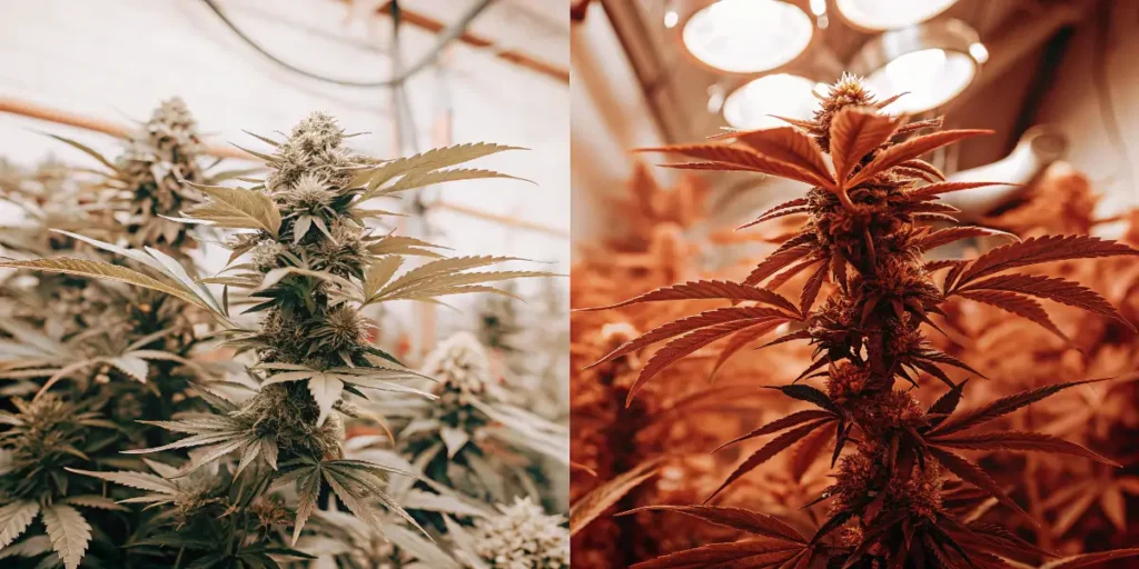 Cannabis Plants Under Different Lighting Conditions