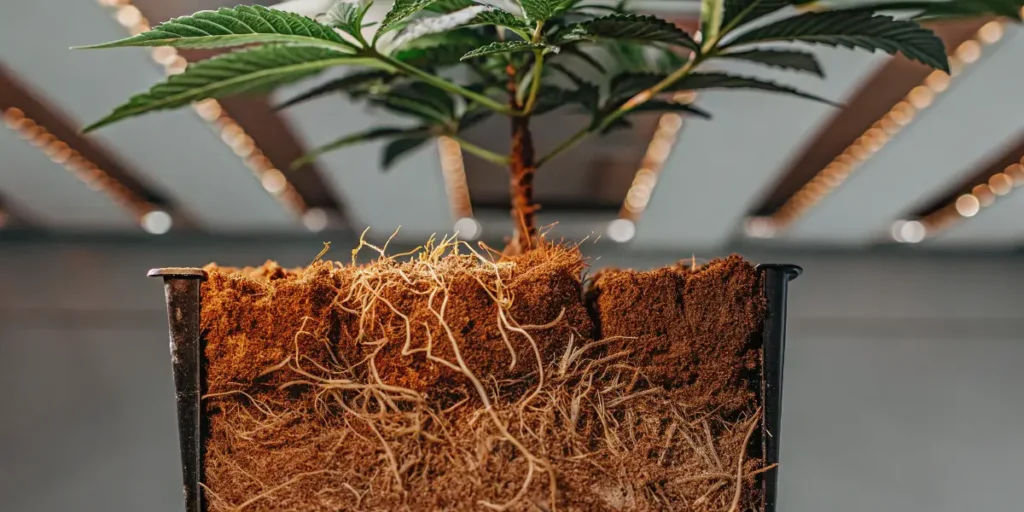 Cannabis Root System Development in a Grow Pot