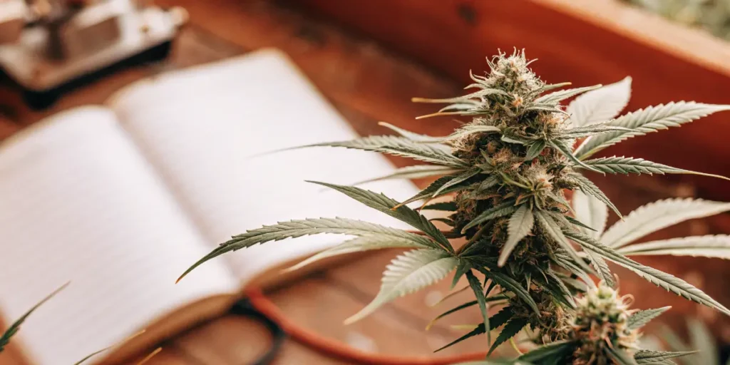 Close-Up of a Flowering Cannabis Plant