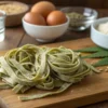 Homemade Hemp Pasta with Ingredients