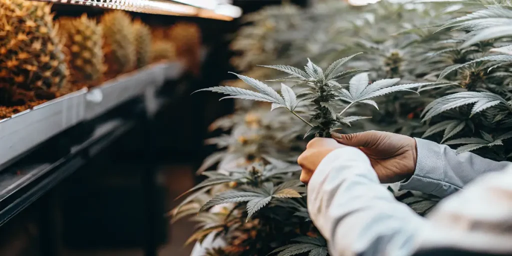 Inspecting Cannabis Plants During Flowering