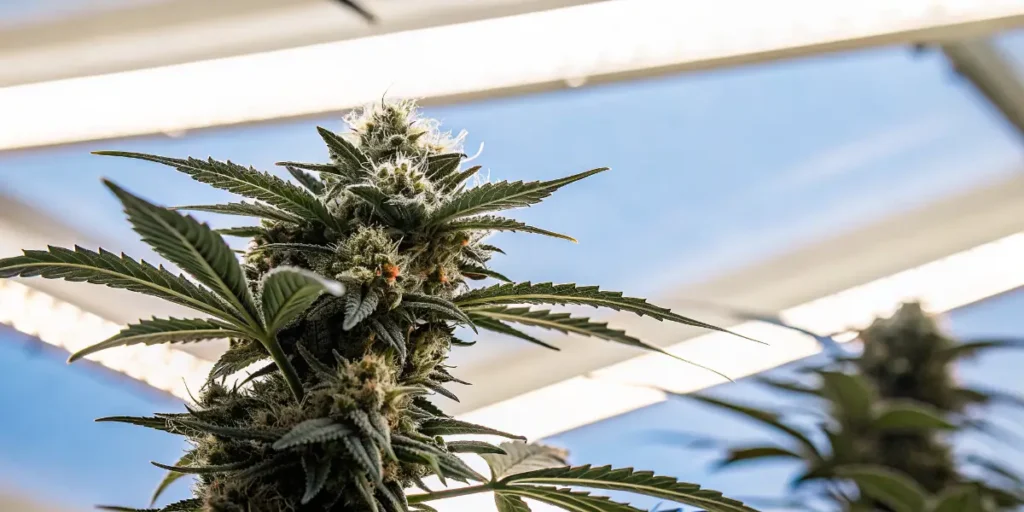 Mature Cannabis Bud Under Natural Light