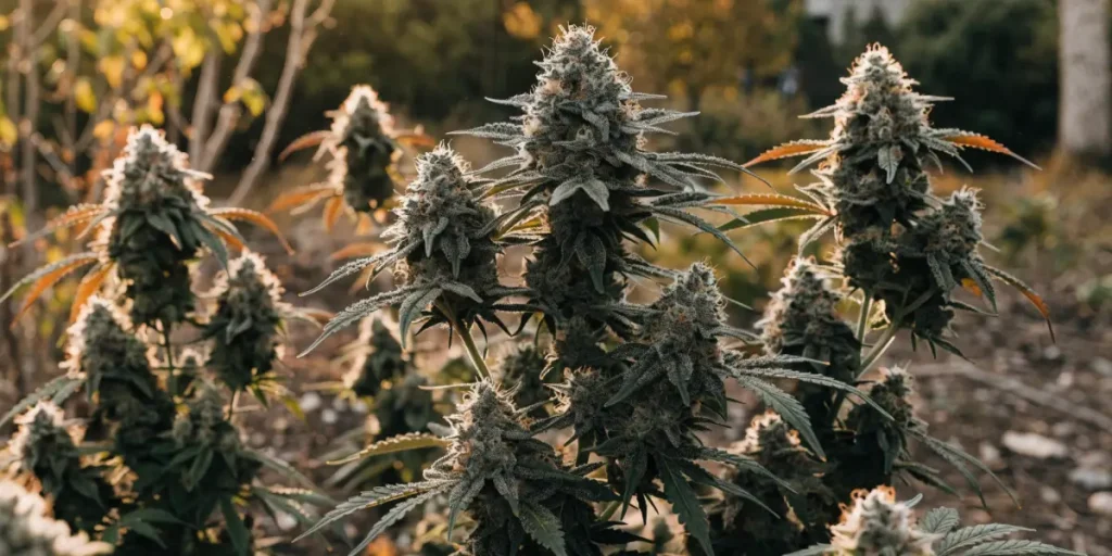 Mature Cannabis Plants in an Outdoor Garden
