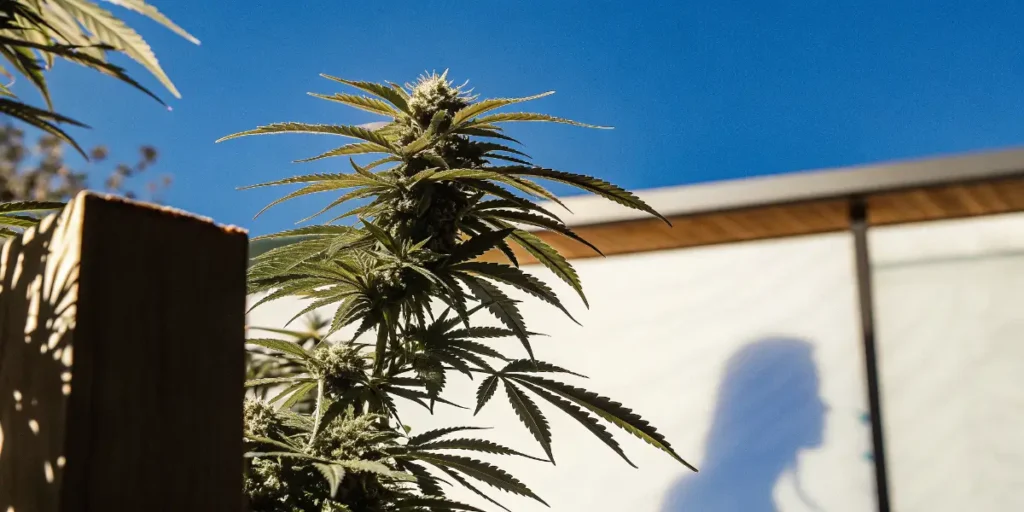 Outdoor Cannabis Plant in Sunlight