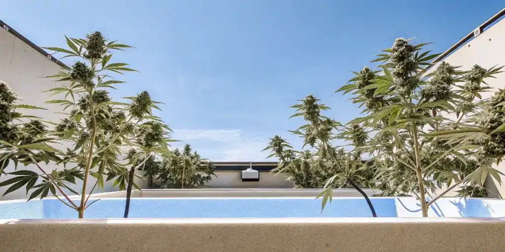 Outdoor Hydroponic Cannabis Plants