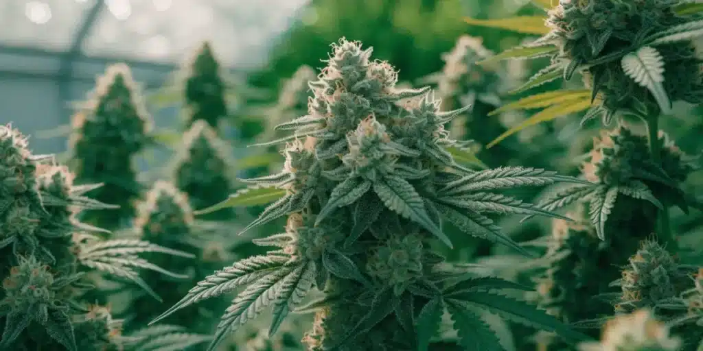 Premium Cannabis Bud Covered in Trichomes