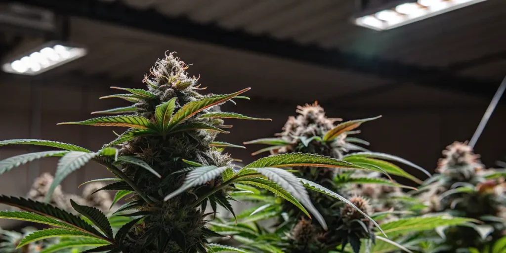 Sour Cannabis Buds in Indoor Grow